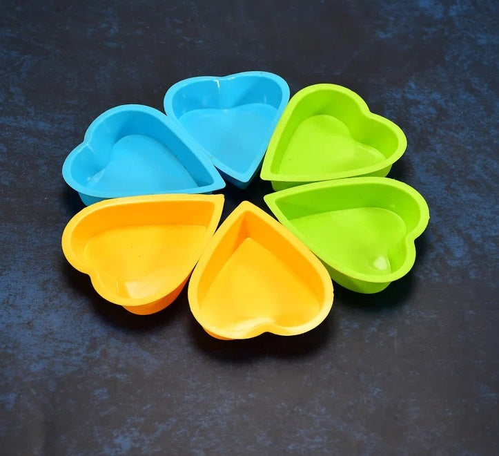 2723 Heart-shaped Mold Silicone Mold Cake Mold Cake Tools Baking Tools Bakeware Cake Tool (pack of 6) DeoDap 2723 Heart-shaped Mold Silicone Mold Cake Mold Cake Tools Baking Tools Bakeware Cake Tool (pack of 6) DeoDap